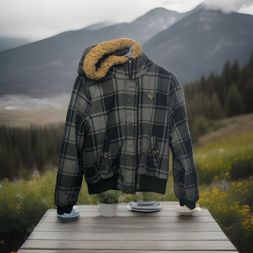 Southpole Vintage Vtg Womes Hoodie  XL Y2K Black Plaid sweater
